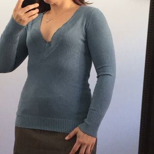 Blue gray Express long sleeve V-neck sweater Sz M